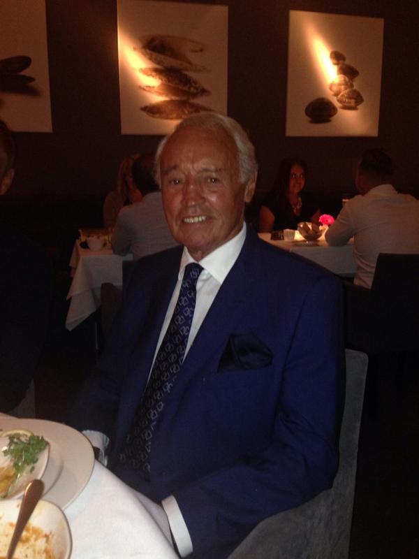 MarkWright_'s tweet photo. Even though he wears a hanky for dinner, this man here is my ultimate HERO !! Grandad Eddie. The ultimate man !! http://t.co/cHpzv5Tw7o