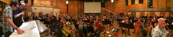 m_giacchino's tweet image. Okay folks... here's a shot from our first recording session of TOMORROWLAND (taken by @BradBirdA113 ). More to come!