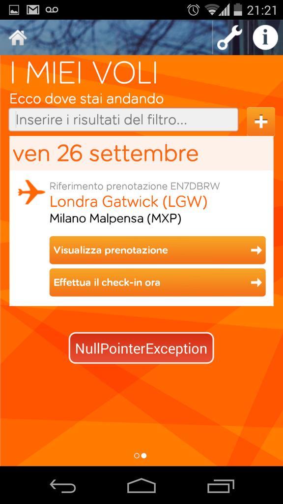 pigiuz's tweet image. Nicely done #easyjet ! #nullpointer #tdd