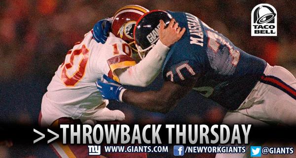 Giants's tweet photo. #TBT to past #Giants vs. Washington games! The rivalry lives on! Presented by @TacoBell View: http://t.co/FlyGQ5u57J http://t.co/Aq5i15c6xd