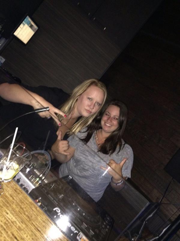 TimberTavern's tweet photo. DJ booth over run #TimberTour #TimberTavernApproved #ClubGinger #Quebec http://t.co/G6tzZQ24pv