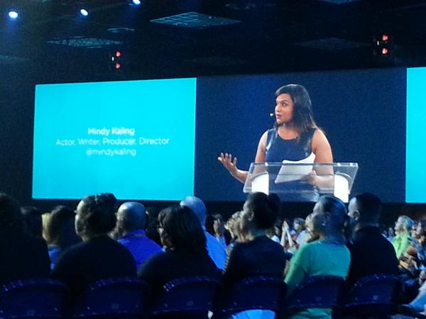 AbVelda's tweet photo. I've seen @mindykaling on TV before but never a TV this big! #greatjob #CNX14 http://t.co/FnmLSF0UyV