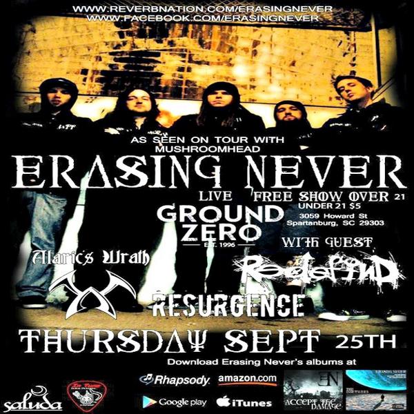 Roxxstar864's tweet image. TONIGHT. @GroundZerorocks. #FREE SHOW.
@Erasingnever #Resurgence &amp;amp; #REdEFIND.
EVENT PAGE → on.fb.me/YcKDHr