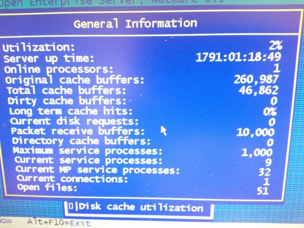 RogerBergling's tweet image. Not the best, but nice uptime.
#novell #netware