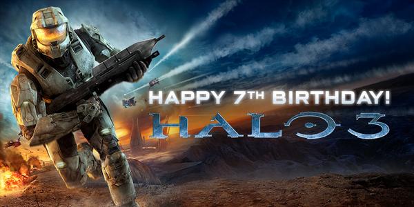Halo's tweet photo. Happy 7th Birthday to Halo 3! Share your favorite #Halo 3 memories with us today. http://t.co/cNua1NEjPb