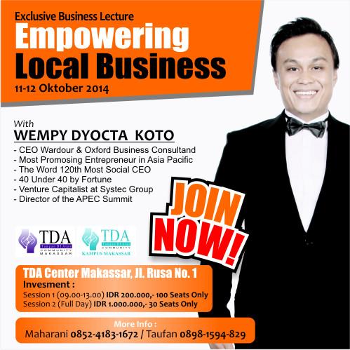 Setelah jumat kami mau bagikan 2 tiket diskon event #ExclusiveBusinessLecture bareng <a href="/wempydyoctakoto/">Wempy Dyocta Koto</a>.. siap??? :D