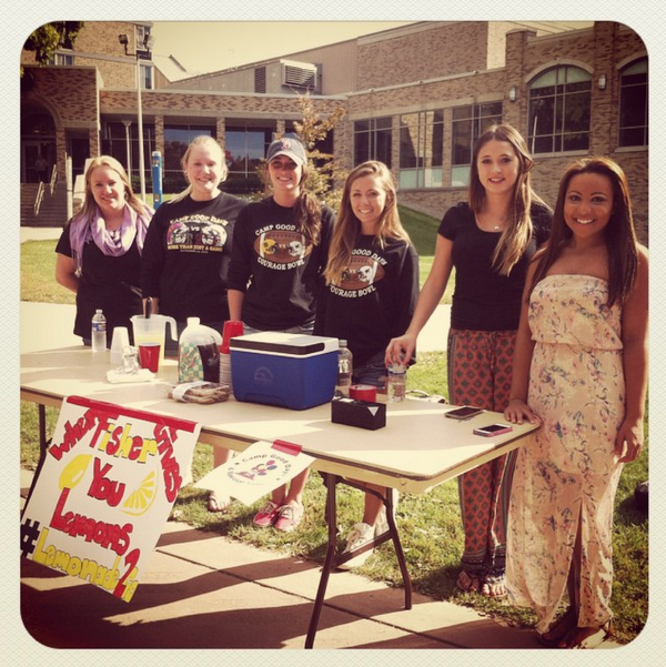commsjf's tweet photo. Team #Lemonade2Go donated proceeds from their #COMM349 lemonade stand to @CampGoodDays! #SJFC #business #entrepreneur http://t.co/LUVXtOxYt5