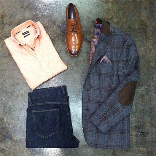 MiltonsForMen's tweet photo. Cold mornings=Fall layers. We love this @TALLIAORANGE jacket and @BruunStengade shirt. #miltonsformen #menswear http://t.co/axElZh1FZh