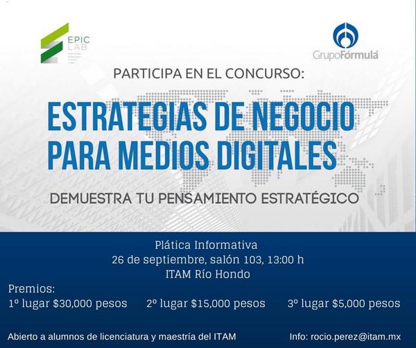EpicLabITAM's tweet photo. Asiste a la plática informativa este viernes 26 de sep a la 1pm en el salón 103, ITAM Río Hondo. http://t.co/sIvCg57n77