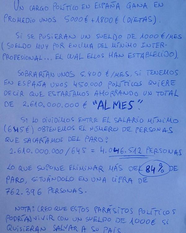 RaiRobledo's tweet photo. Un estudiante se inventa una solución a la crisis y la escribe en este papel http://t.co/bmQqPqjmmX
