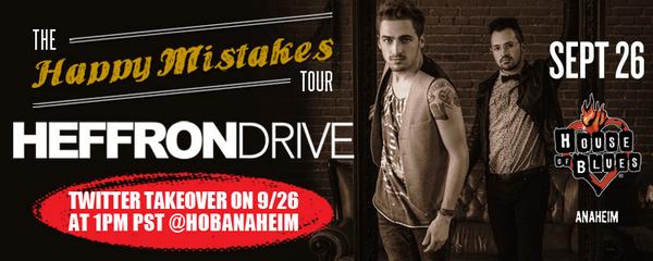 HOBAnaheim's tweet photo. Tomorrow at 1PM PST, @HeffronDrive is taking over our Twitter account! Get your questions ready for the guys! http://t.co/NM5MQ07pWo