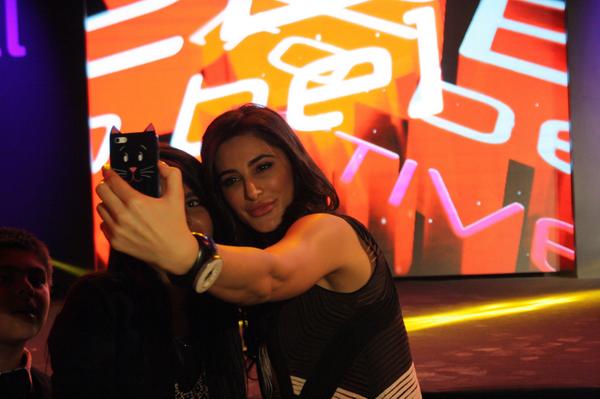 DXBCurator's tweet photo. Selfie of the Night!  Gorgeous @NargisFakhri #2blaunch @2bswirl #Dubai cc: @krisfade @chaandbeti http://t.co/fhlWAg6eKN