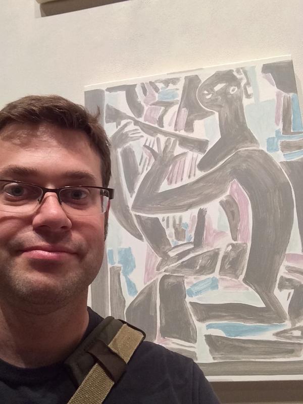 Musingapp's tweet photo. Awesome Exhibit of Francesca Fuchs' work @txst_Gallery http://t.co/syQCPE53Wh  #selfieswithart http://t.co/wdstlIulMj