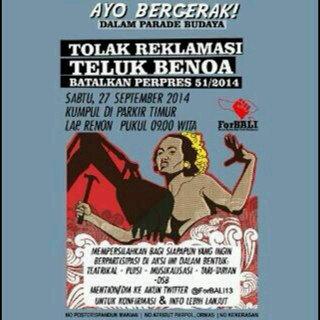 Ayo Bergerak bersama-sama kita jaga alam dan budaya bali agar tetap assri dan lestari#Tolak Reklamasi Teluk Benoa#