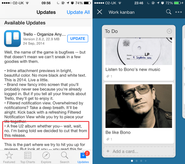 bobek_balinek's tweet photo. I think @trello did end up shipping that U2 album — Opened up my board to find this… 😨 #U2SongsOfInnocence #U2iPhone http://t.co/icHEe4Qfmp