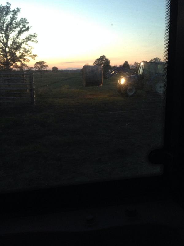 AllisonMaelynne's tweet photo. How do Ty and I get to spend our Thursday night? That's right.::moving hay! #farmlife #yesicandriveatractor http://t.co/UX4J79N78W