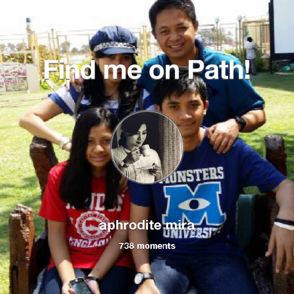 aphroditsme's tweet photo. I've shared 738 memories with my friends on #Path - see them now at http://t.co/0zGnC0tA5F! #thepersonalnetwork http://t.co/6Mqu1B3Npo