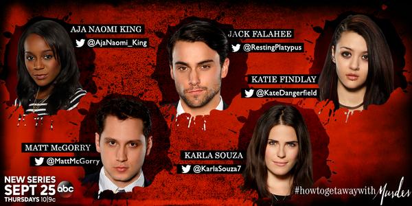 Are you following our students? <a href="/ajanaomi_king/">Aja Naomi King</a>, <a href="/RestingPlatypus/">Jack Falahee</a>, <a href="/KarlaSouza7/">Karla Souza</a>, <a href="/MattMcGorry/">Matt McGorry</a>, #HowToGetAwayWithMurder