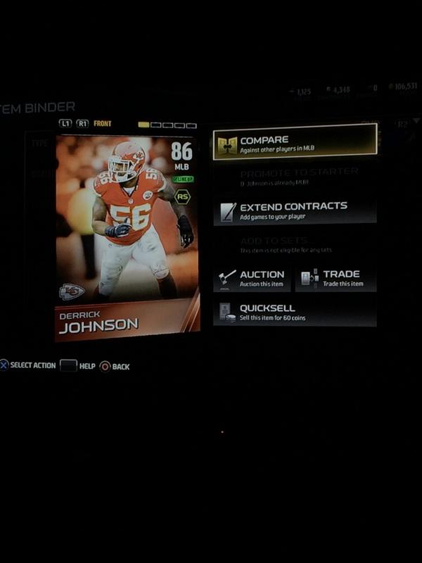 MUTWeaponX's tweet image. Follow and Retweet for Derrick Johnson Giveaway! Ends 9pm 10/26!!! @MUTGiveawayCops @TrustedTradeMUT @WeFindGiveaways