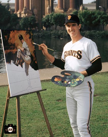 LOLKNBR's tweet photo. CSNBA keeps going back to an artist in the crowd painting on a baseball, so they put this classic Krukow pic up too. http://t.co/f5NFfMYHSF