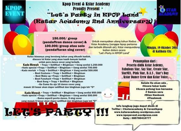 @RedMuffinDC "Lets Party in KPOP Land" DC&amp;SC 19 okt 2014.Info : 085780410777 kstaracademy.wordpress.com