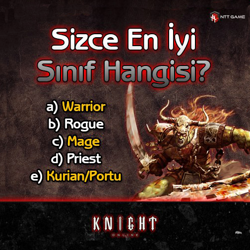KnightOnline's tweet photo. En çok tercih edilen sınıfı seçiyoruz! Sizce hangi sınıf daha iyi? http://t.co/ADyJNEjFhJ