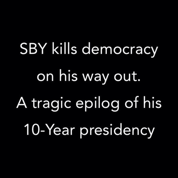 ulinyusron's tweet photo. @SBYudhoyono kills democracy #ShameOnYouSBY cc: @UN @UN_Spokesperson http://t.co/1CxjfUIutj