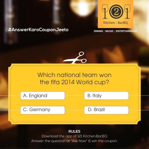 121KitchenBar's tweet photo. Freaky #Friday is here &amp; our #contest too! Answer this question &amp; win a coupon! #AnswerKaroCouponJeeto Check d rules http://t.co/yuMYBj8n14