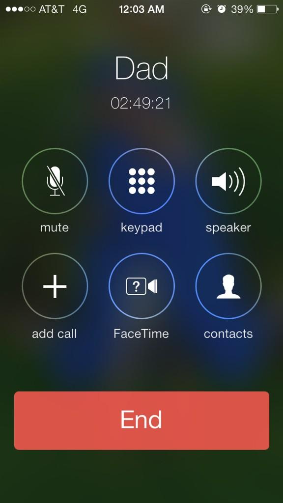 Phone call to dad