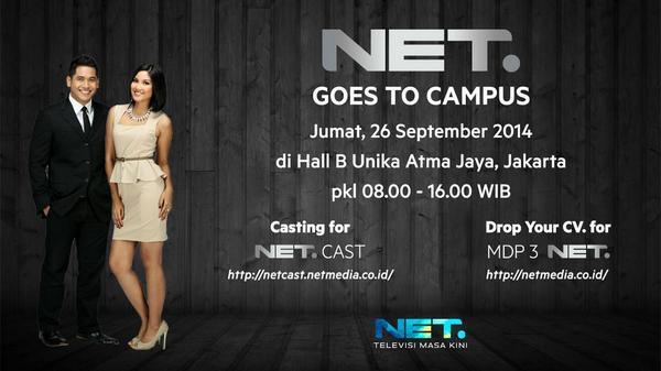 mdtvindonesia's tweet photo. Ada Casting & Drop CV utk MDP 3 #NETGoesToCampus @UnikaAtmaJaya RT @iirraakartika: Ada apa yaa NET ada di kampus w?? http://t.co/q3wIFQceCV