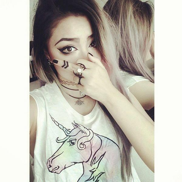 RogueAndWolf's tweet photo. Flipping it never looked so cute! !! πβ Hinano-chan rocking 'Hunt' #midi, 'Conquer' #antler ring and #kittyring w... http://t.co/rqyI2fghtW