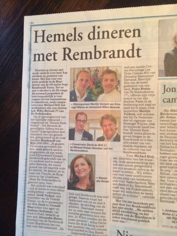 Vandaag in de Telegraaf! #wilcoberends van <a href="/RestNederlanden/">De Nederlanden</a> in @RTBoardroom voor #hemelsrembrandt
