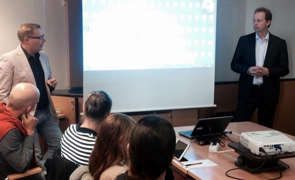 jopaakki's tweet photo. Kimmo & Jukka @jutatu opening the Finnish 'Living Schools Lab' final seminar. #lsl_eu @eu_schoolnet http://t.co/oWD08gcx3m