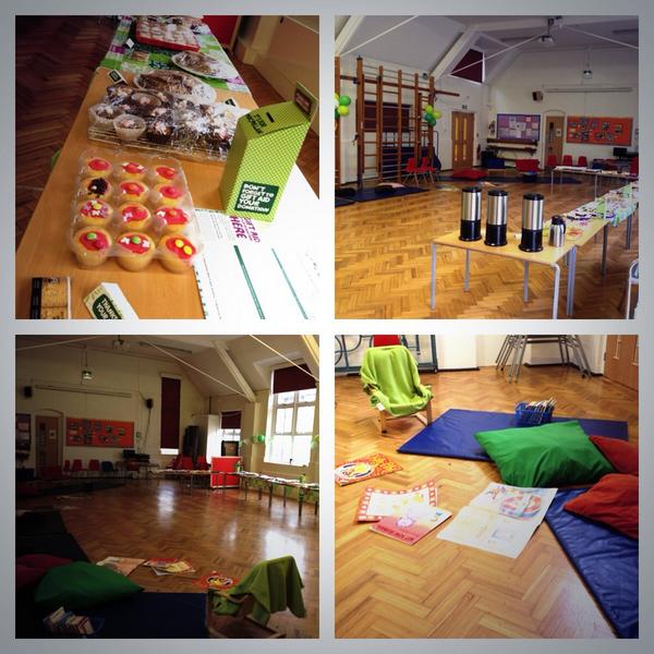 HAKA_KTG's tweet photo. We're all set up for our #MacmillanCoffeeMorning &amp; Read with your Child Event in aid of @macmillancancer #KTG http://t.co/4U2vPhYUPQ