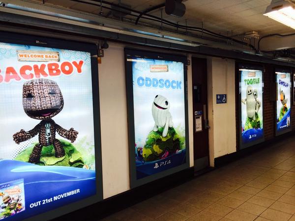 rikkusarah's tweet photo. Make sure you don't miss sackboy and his new friends when you come out of earls court tube for @EGX #LBP3 #EGX http://t.co/YJhRLk63Qx