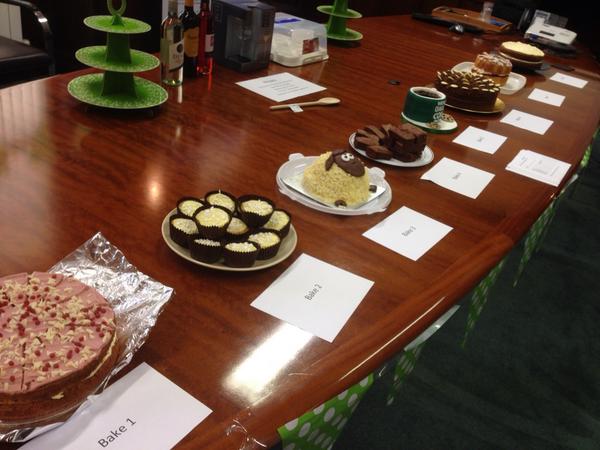 ServatechLtd's tweet photo. Tension mounts for the @ServatechLtd bake off judging In aid of @macmillancancer- awesome work guys #dig deep http://t.co/8z5MJ2rN6o