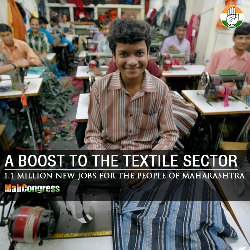INCMaharashtra's tweet photo. Maharashtra's textile policy will create 1.1 million new jobs in the state. #MahaPROGRESS http://t.co/U4lkinpXn0
