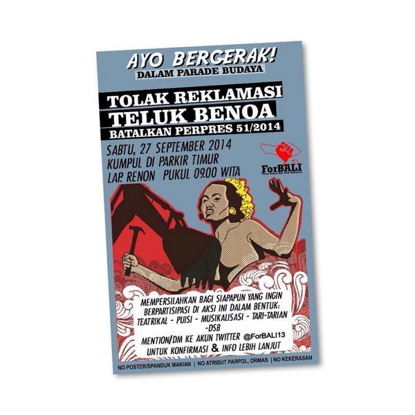Besok, mari dukung gerakan <a href="/ForBALI13/">Bali Tolak Reklamasi</a> ! #BaliTolakReklamasi #TolakReklamasiTelukBenoa #BatalkanPerpres51th2014