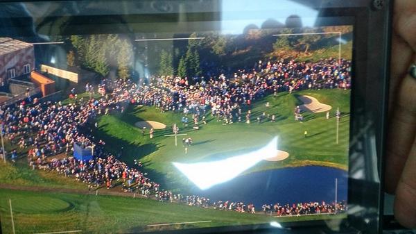 FlySFT's tweet image. Our pilots view of the action! #RyderCup2014 #RyderCup