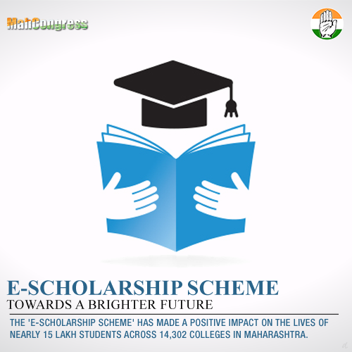 INCMaharashtra's tweet photo. E-scholarship scheme has positively impacted the lives of nearly 15 lakh students in Maharashtra. #MahaPROGRESS http://t.co/JHgebAmsYC