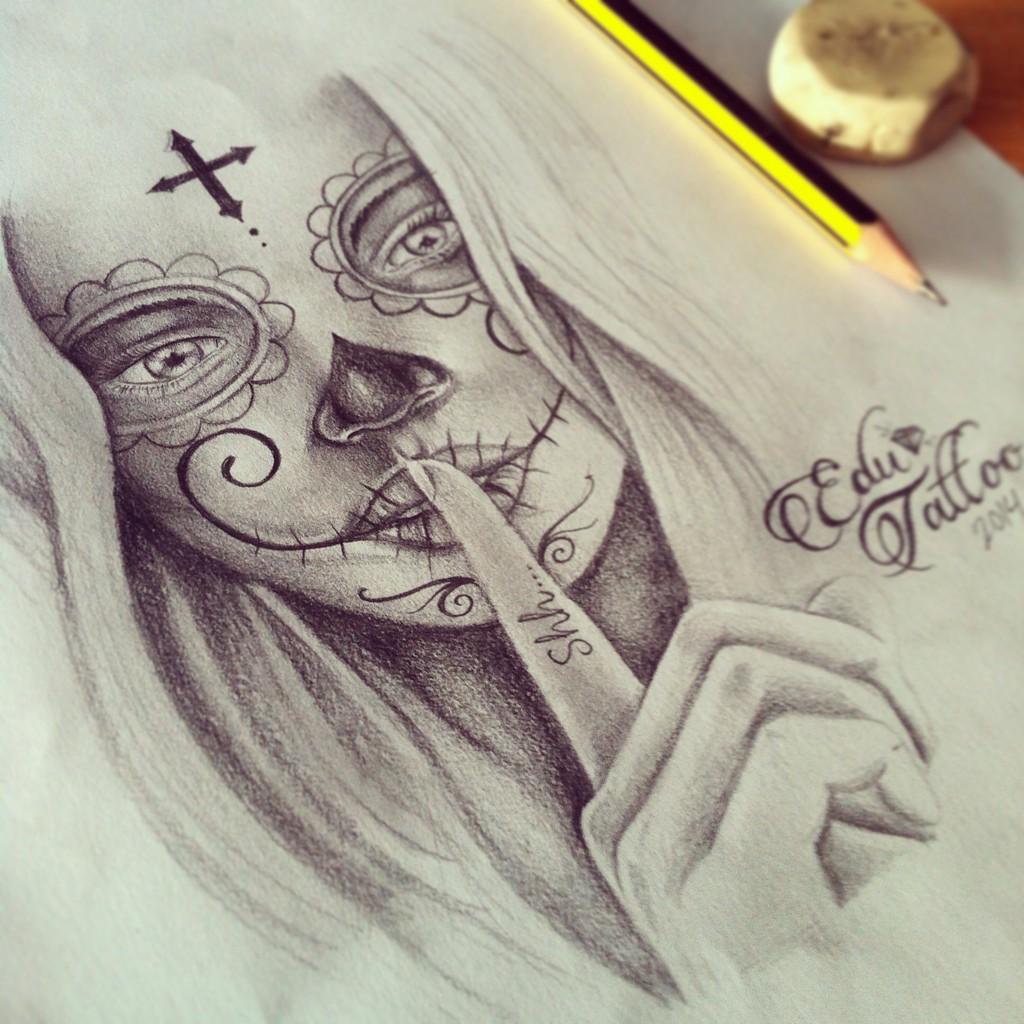 EduVertikal Tattoo on X: "Ya vamos preparando el fin de semana #catrina #esutattoostudio #drawing #shh #boceto #tattoo http://t.co/78nAfNIk0Z" / X