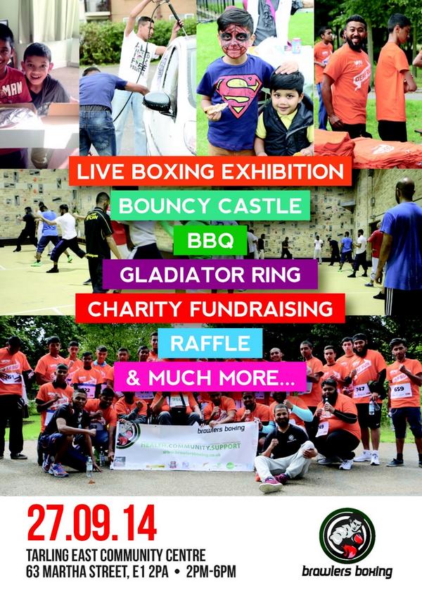 brawlersboxing's tweet photo. It's tomorrow! #TowerHamlets #Community fun day! Hosted by @brawlersboxing showcasing amazing talent from the east! http://t.co/rhBrra0gjg