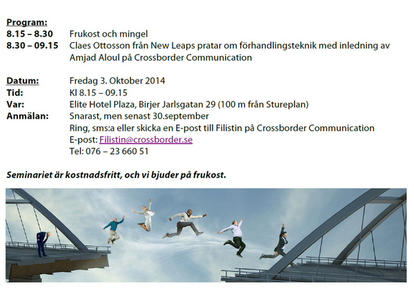 CrossborderCom's tweet image. Välkommen på föreläsning om förhandlingsteknik 3 Oktober! Du får kunskap och tips som är användbara med en gång.