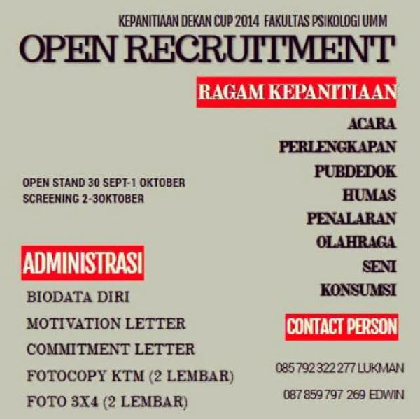 radenikmall's tweet photo. Open recruitment panitia dekan cup psikologi umm 2014, come on join us ;) @bemfapsiumm @PANPESFAPSI2014 http://t.co/xUY7usDeOQ