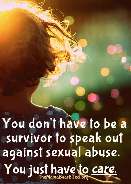 MamaBearEffect's tweet photo. You don't have to be a #survivor to speak out to #stopchildabuse you just have to care. #itsonus #whosforkids http://t.co/GNVDL93zja
