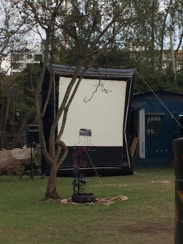 SOTGFilms's tweet photo. Screen is up!! Gates open at 5pm. Movie at 630p http://t.co/jP1rgMTFYL