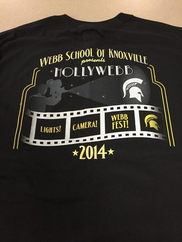 Webbschoolknox's tweet photo. Lights! Camera! Webbfest! The t-shirts look smashing for next week's celebration #webbfest #hollywebb #webbschool http://t.co/E4hCtGyW5h