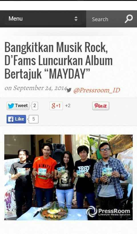 sosmusiczone's tweet photo. @dfamsband new album My Day 2014 @sosmusiczone http://t.co/P7eUyNMKG1"""