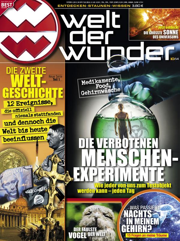 Die Ausgabe Oktober 2014 der Zeitschrift Welt der Wunder ist online. Diesmal mit 3D-Panoramen des Vatikan und Redwood