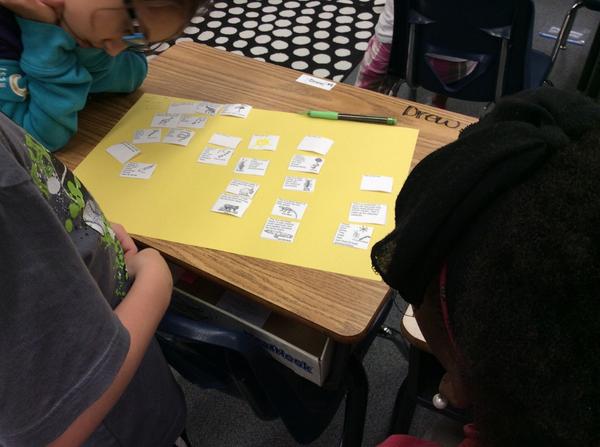 CRES_Oates's tweet photo. Students making sense of the food chain with a pre-lesson "open sort", a short video, and then a re-sort. http://t.co/zo4ghWjgdz